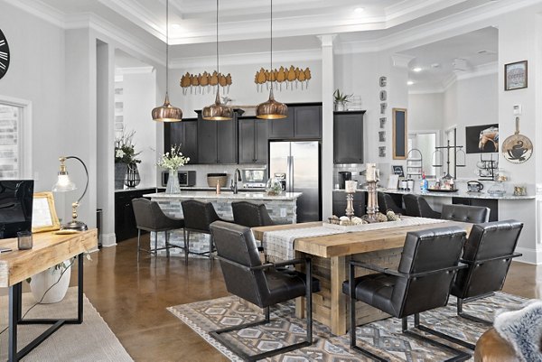 Easton Place Apartments: Modern clubhouse featuring elegant seating and open spaces
