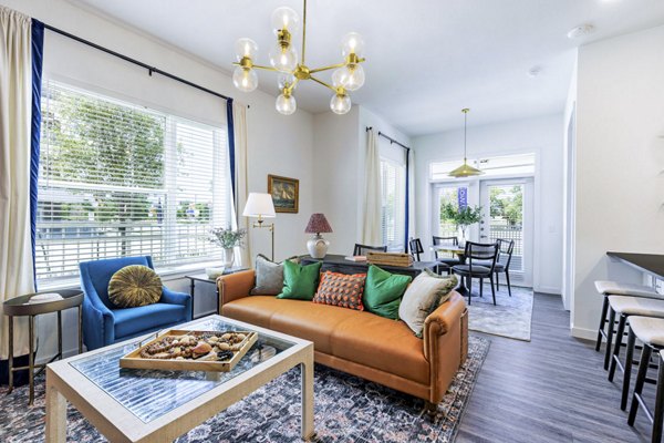 living room at Vera at Cedar Park Apartments