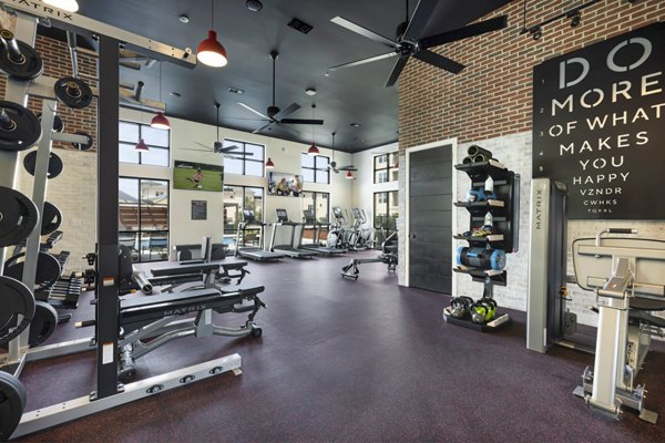 Modern fitness center featuring state-of-the-art equipment at Gramercy at Northline Apartments