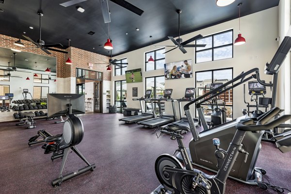 State-of-the-art fitness center with modern equipment at Gramercy at Northline Apartments