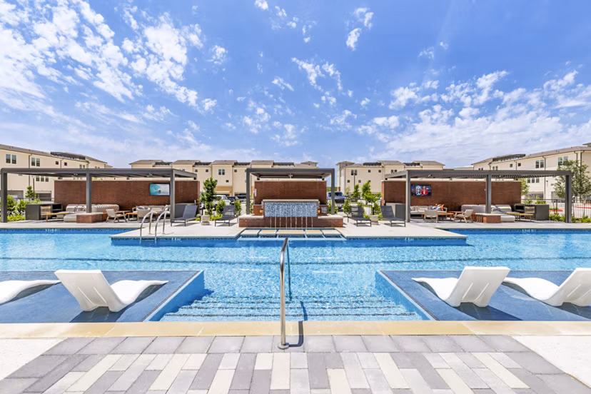 Resort-style pool at Gramercy at Northline Apartments in a luxury setting