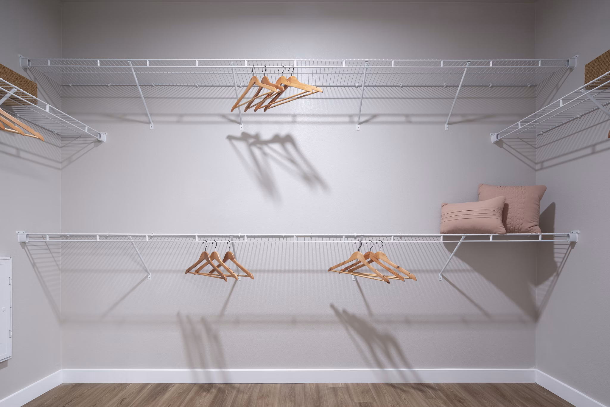 Spacious closet with ample shelving at Prose KTX Apartments luxury community
