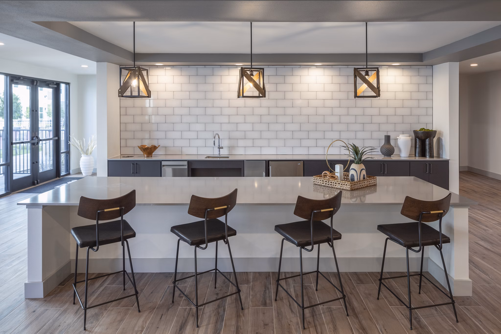 Modern clubhouse with sleek design at Prose KTX Apartments offering luxury relaxation spaces for residents