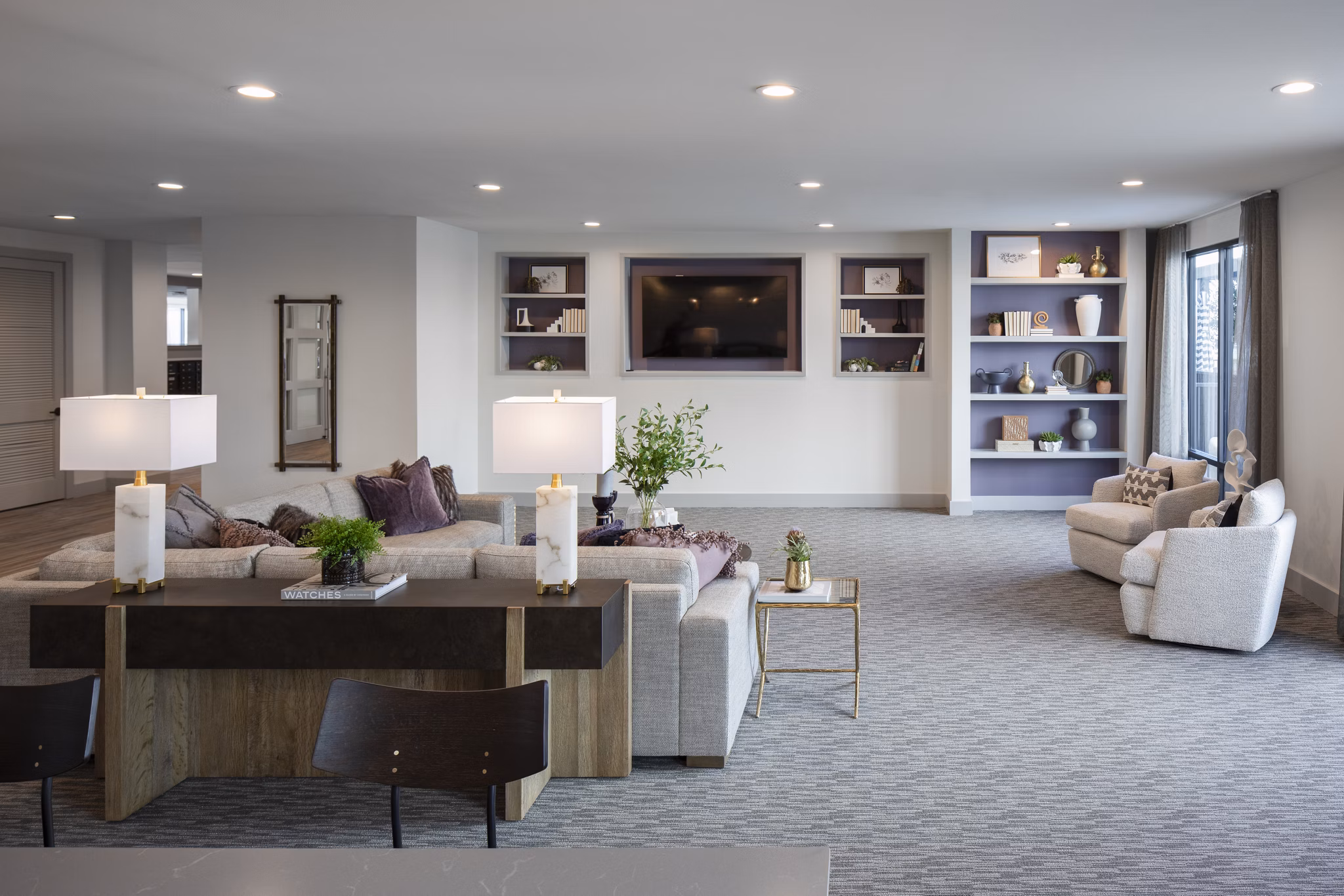 Clubhouse featuring modern design and social spaces at Prose KTX Apartments