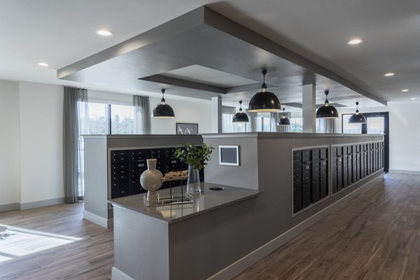 Modern clubhouse with lounge seating at Prose KTX Apartments