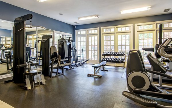 State-of-the-art fitness center with modern equipment at Aventura Decatur Apartments