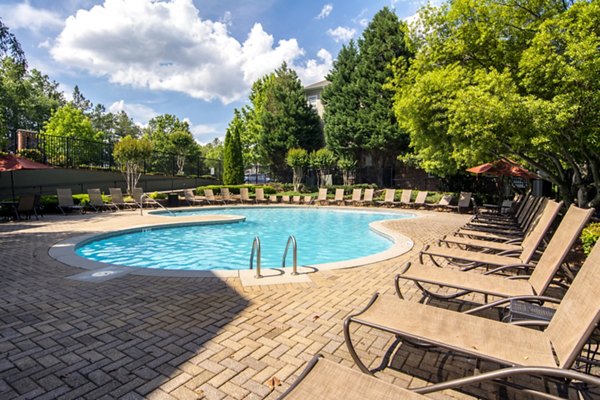 Sparkling outdoor pool at Aventura Decatur Apartments offering resort-style relaxation in a luxurious setting