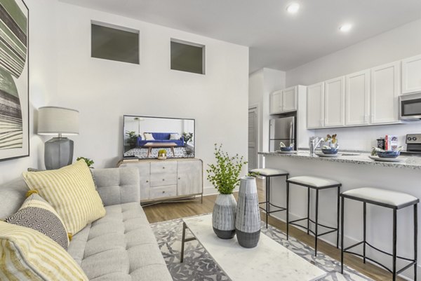 living room at The Mason at Six Mile Creek Apartments