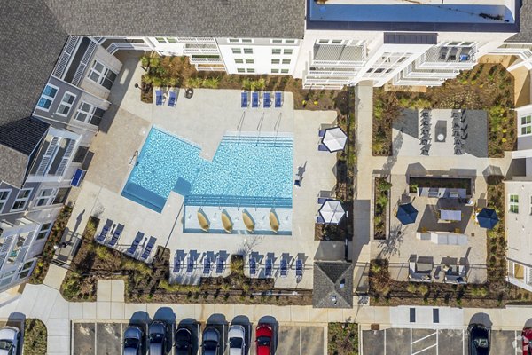 Luxury apartment exterior: Modern design at The Mason at Six Mile Creek Apartments