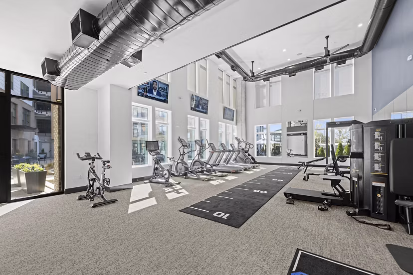 fitness center at Solis LoSo Apartments