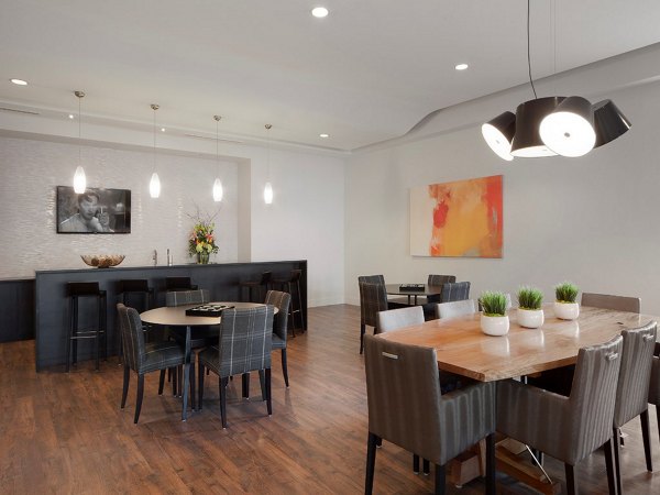 Spacious clubhouse featuring modern decor at 75 Tresser Apartments in Stamford