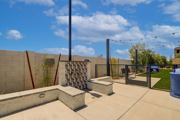 Convenient dog wash station at pet-friendly Encore Novo Apartments, perfect for luxury apartment living