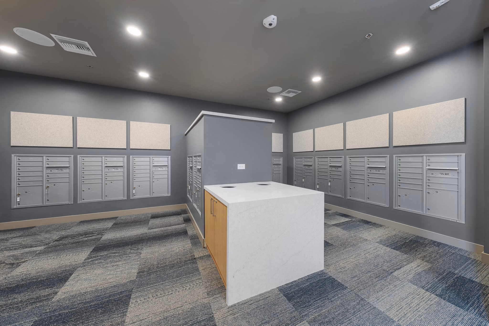 mail room at Album Union Village Apartments