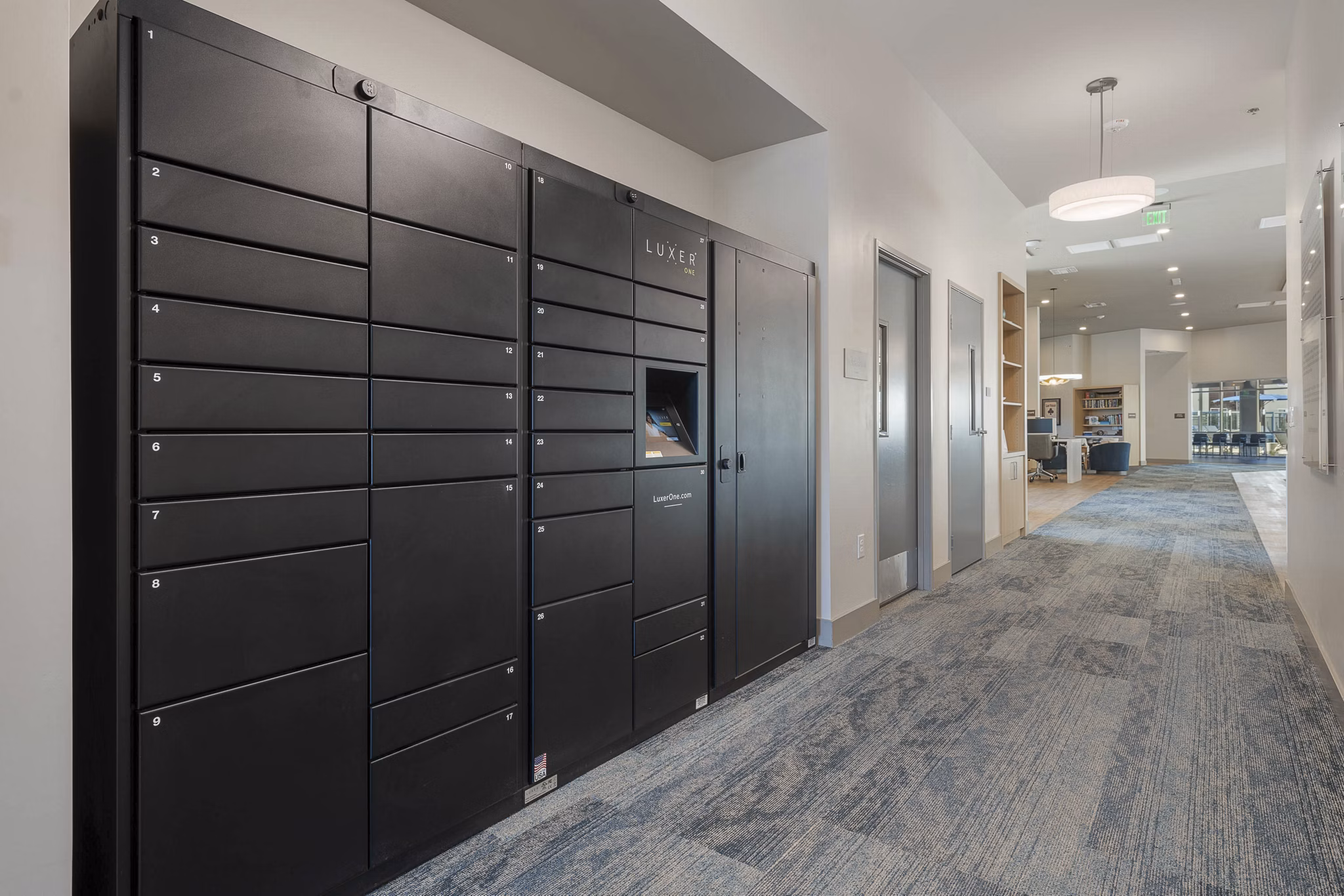 mail room at Album Union Village Apartments