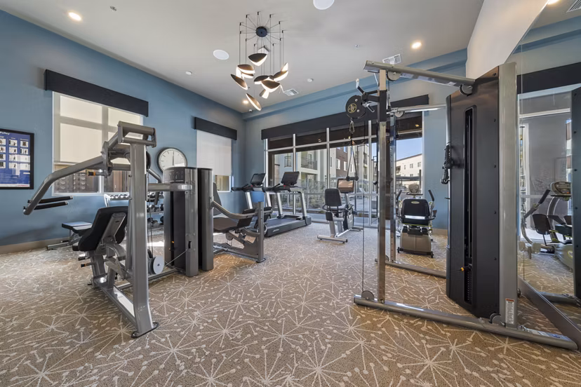 fitness center at Album Union Village Apartments