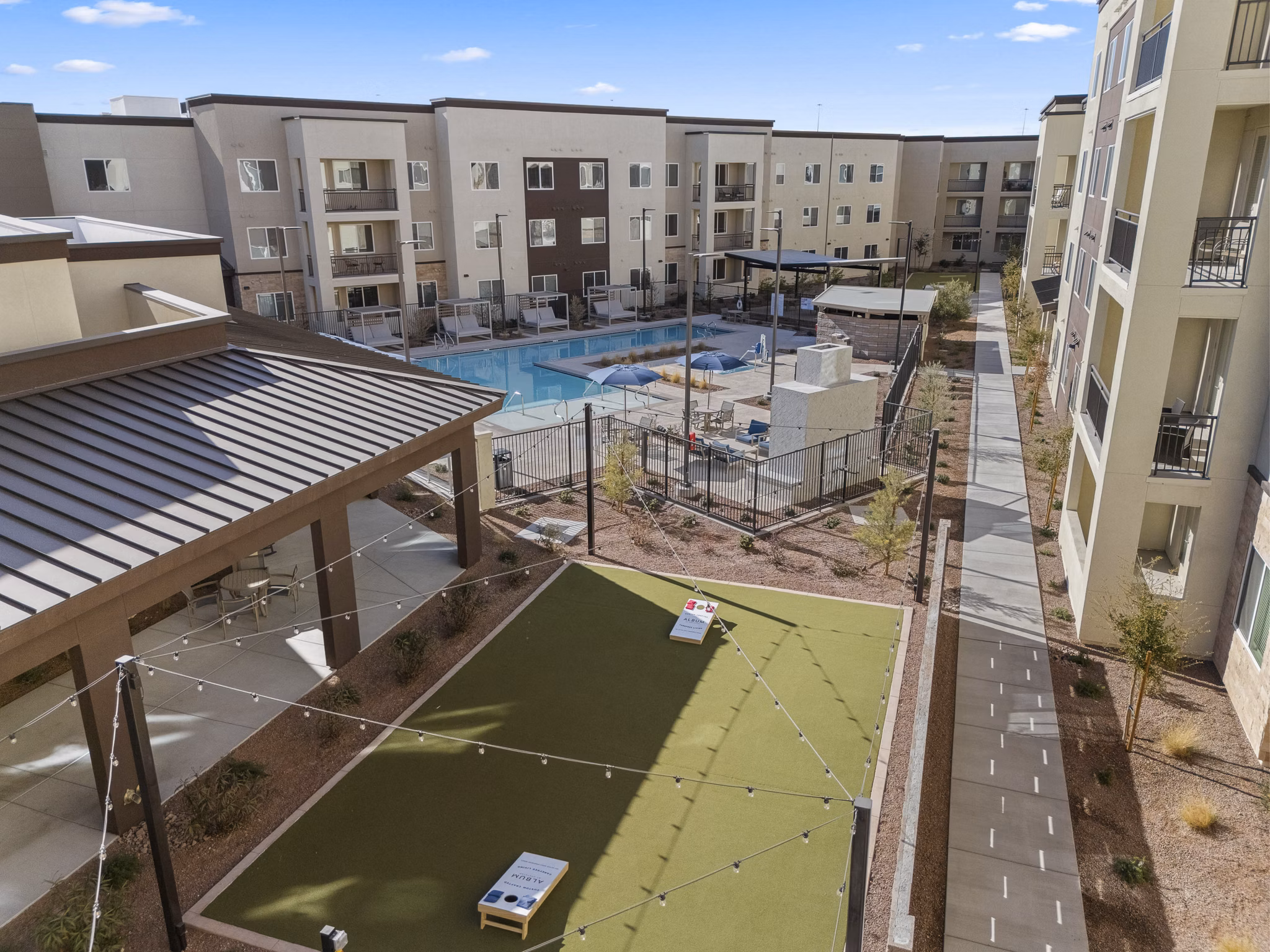 dog park at Album Union Village Apartments