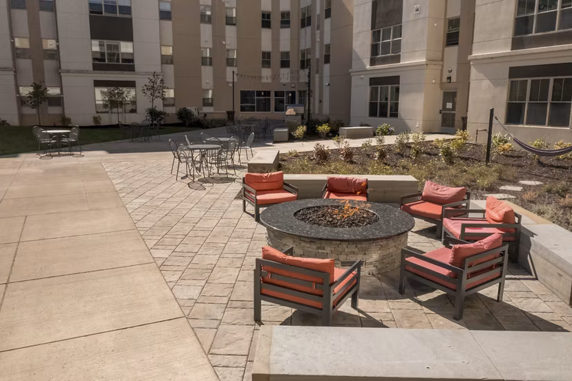 fire pit at Hillside Commons Apartments