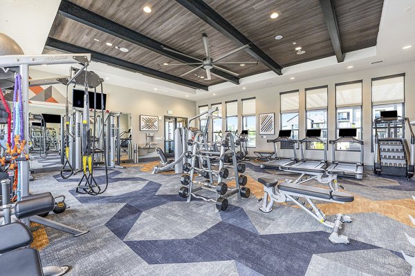 fitness center at Outlook Table Mesa Apartments