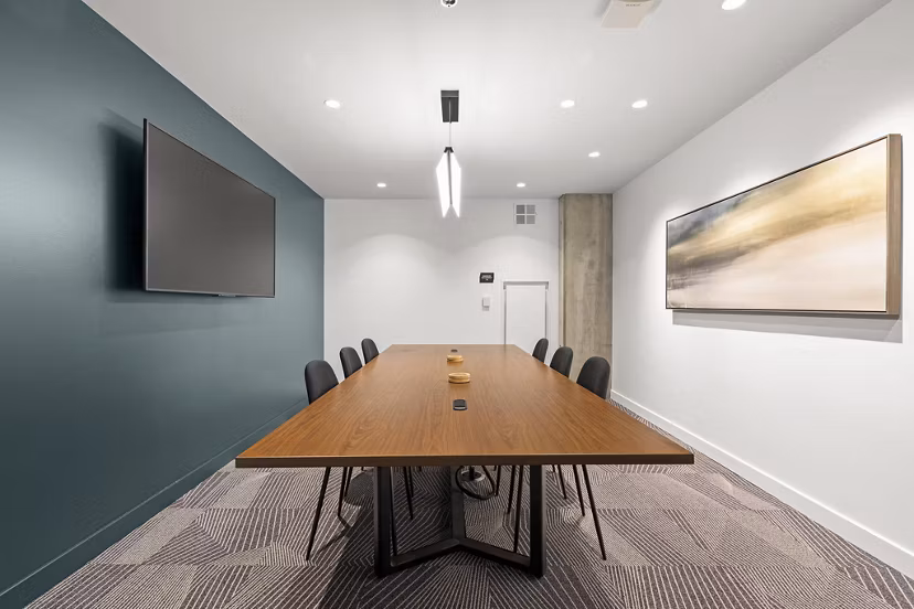 Meeting space equipped with modern technology at Skyglass Apartments