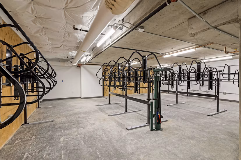 Skyglass Apartments: Secure bike storage for residents in this luxury apartment community
