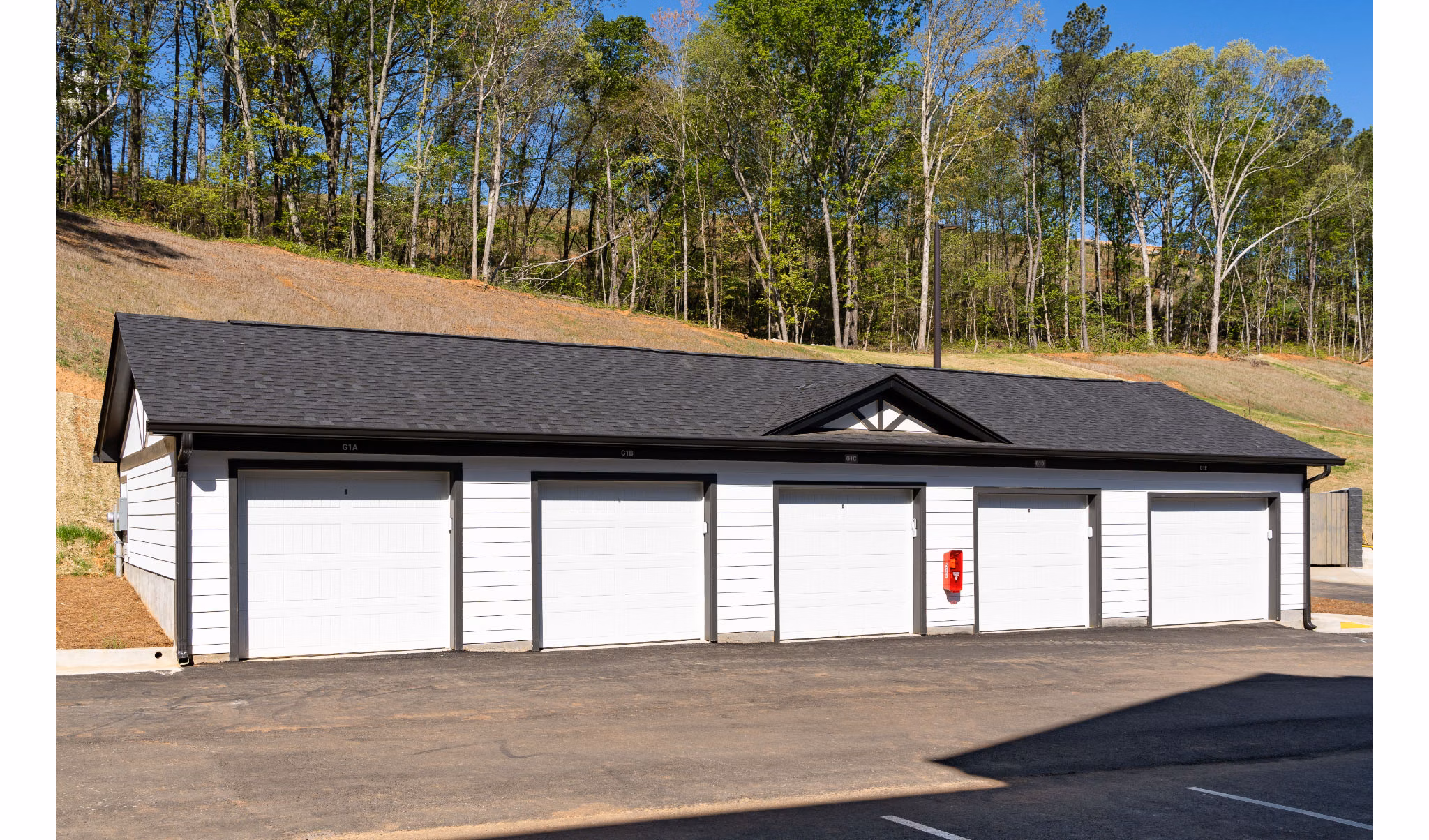 Luxury parking garage at Advenir at Walker's Ridge Apartments with secure access and modern design