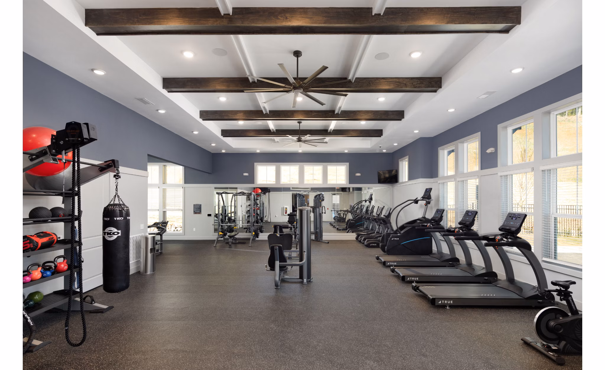 State-of-the-art fitness center at Advenir at Walker's Ridge Apartments with modern gym equipment for an active lifestyle