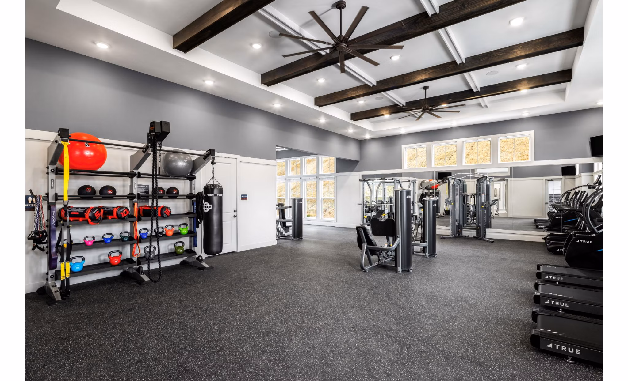 Fitness center with modern equipment at Advenir at Walker's Ridge Apartments