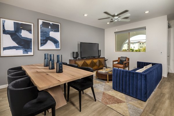 Dining area with elegant furnishings at Suncrest at Ponte Vista Apartments