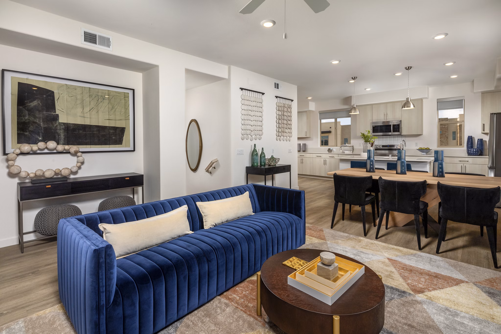 Spacious living room with modern decor at Suncrest at Ponte Vista Apartments