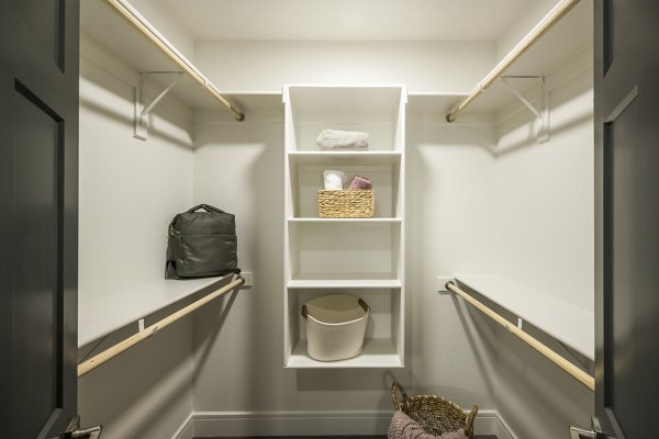 The Alyssa Apartments: Modern bedroom closet with ample storage solutions