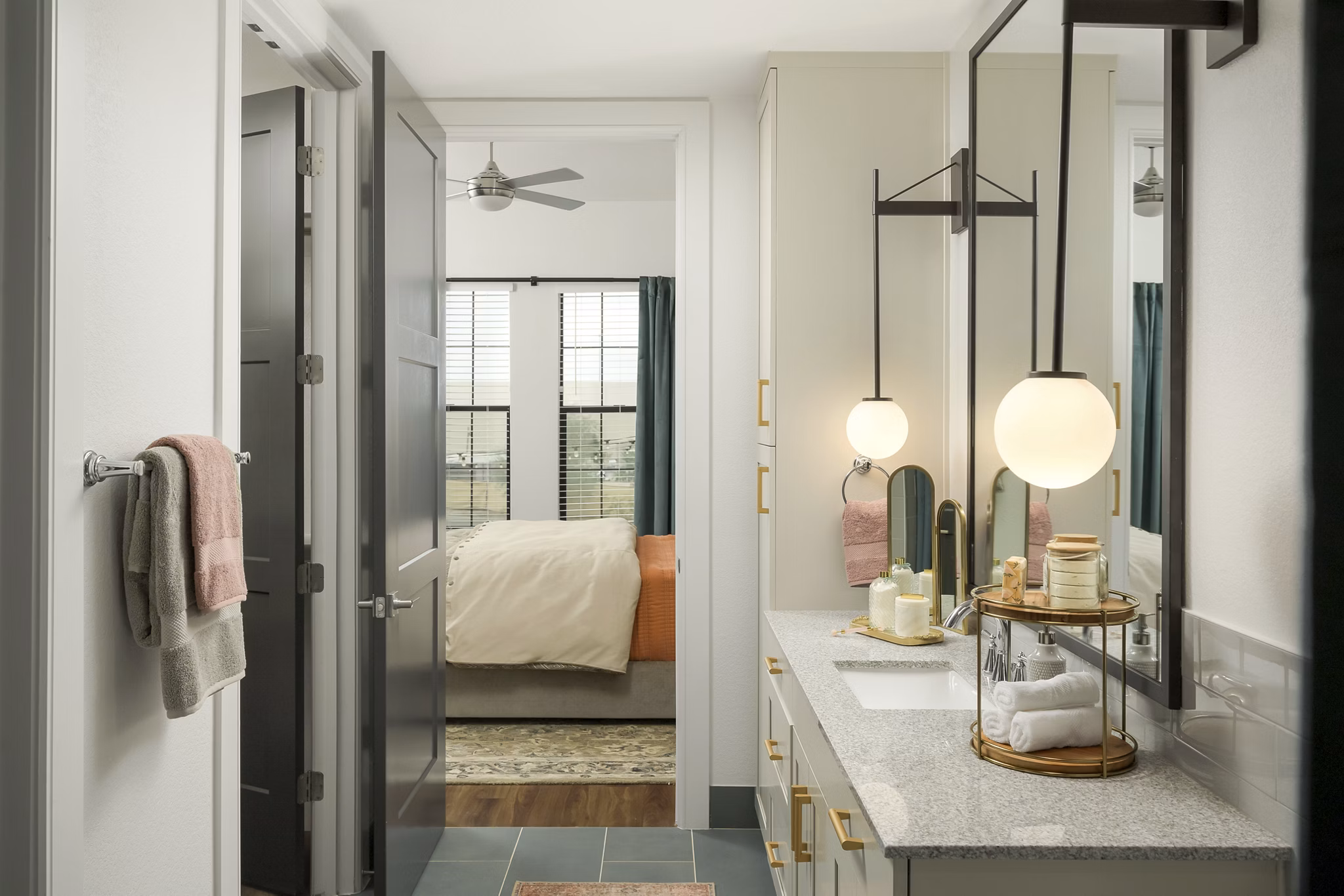 Elegant bathroom with modern fixtures in The Alyssa Apartments