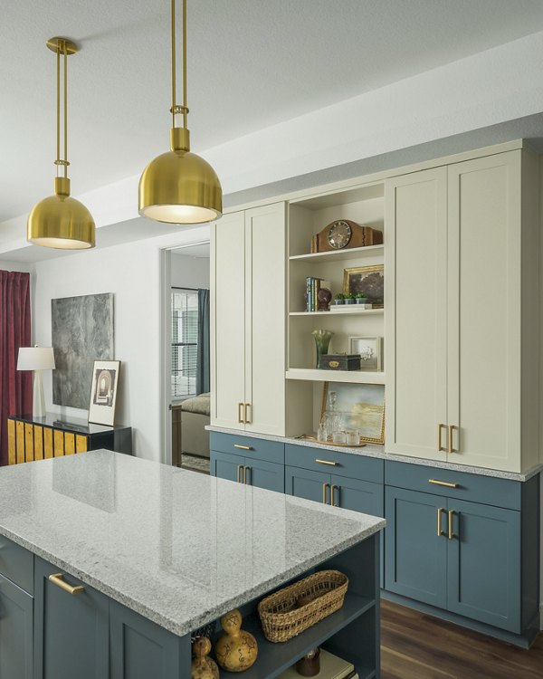 Modern kitchen with stainless steel appliances at The Alyssa luxury apartments