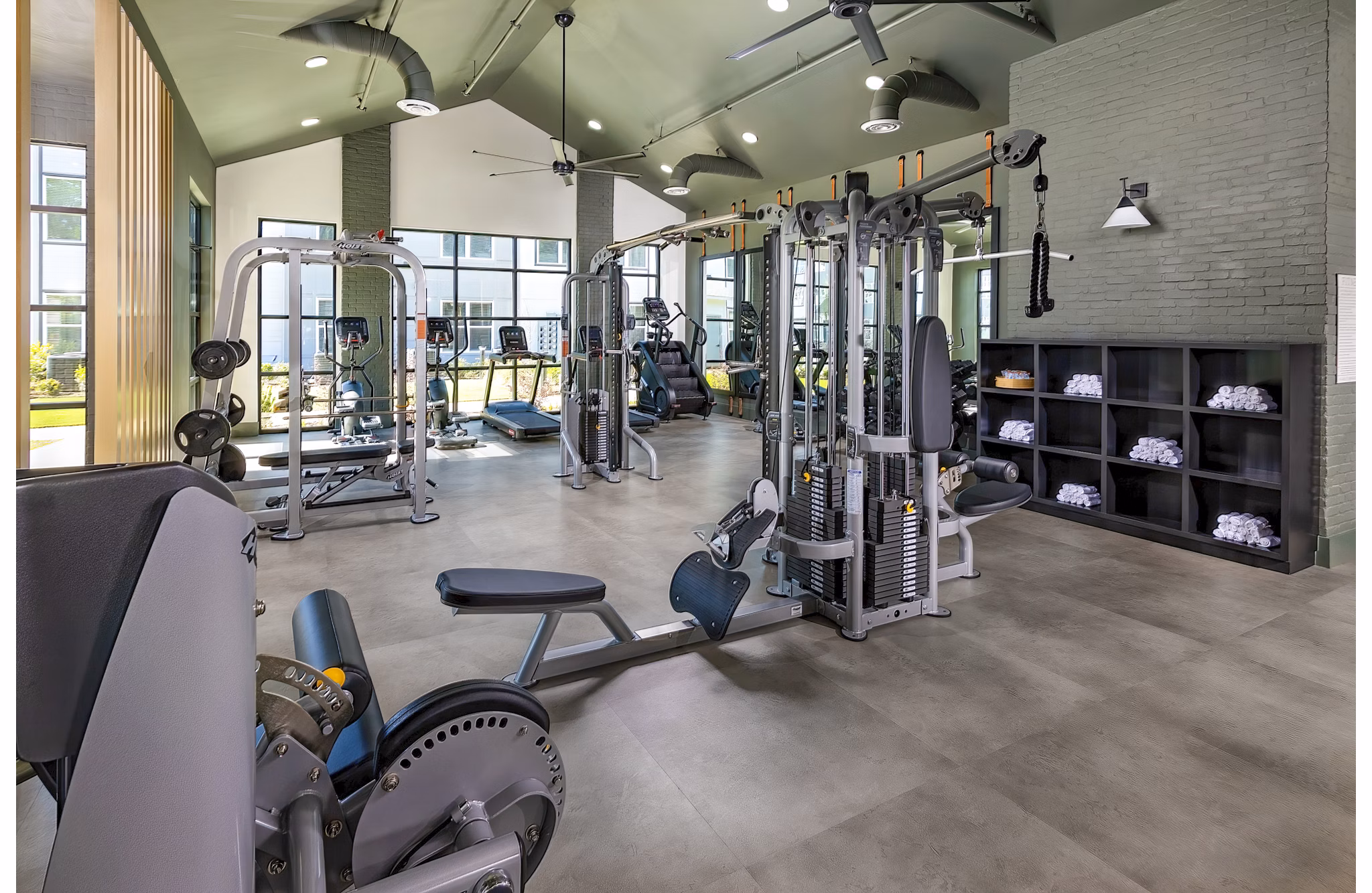 Fitness center with state-of-the-art equipment at Milo Apartments for a luxury lifestyle