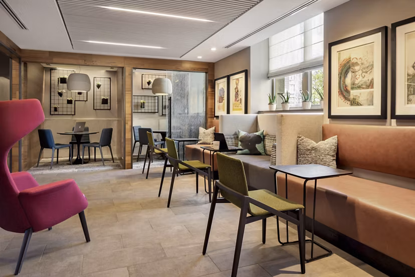 Luxurious clubhouse with stylish design at The Octagon Apartments, perfect for social gatherings and community events
