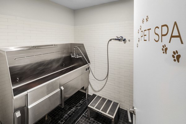 Convenient dog wash station at Oriana Apartments for luxury pet care