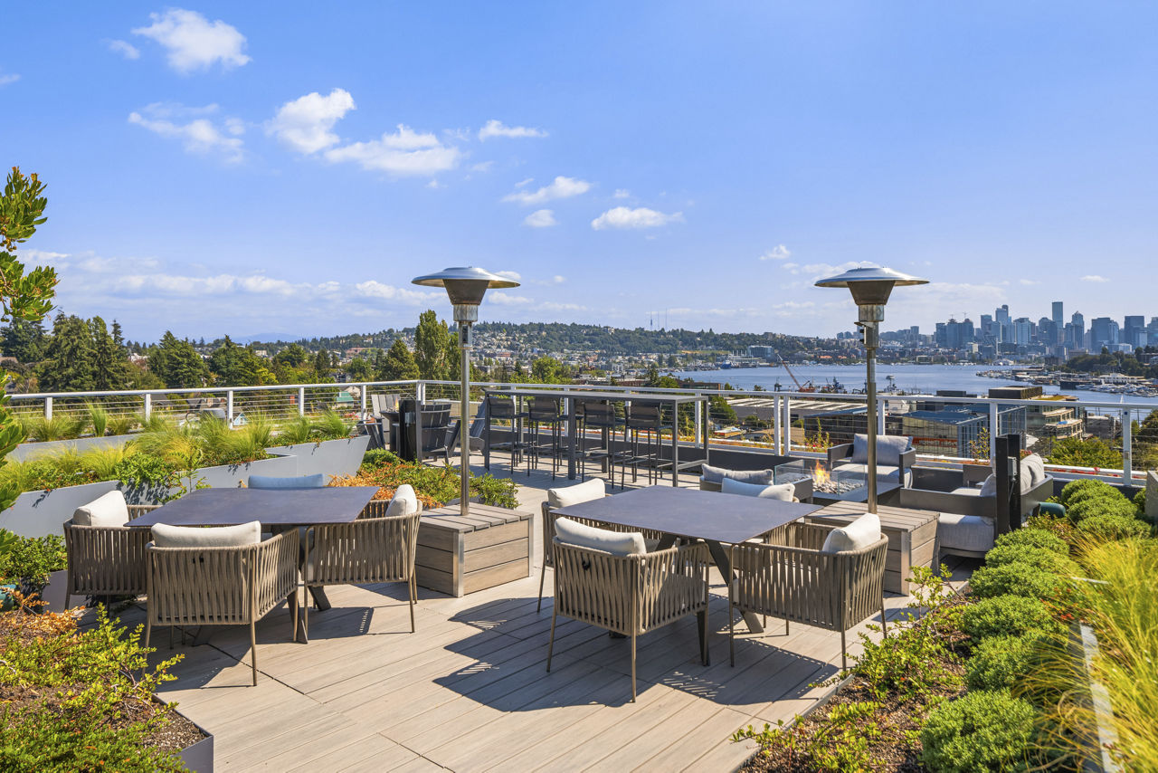 Roof deck at The Cline Apartments