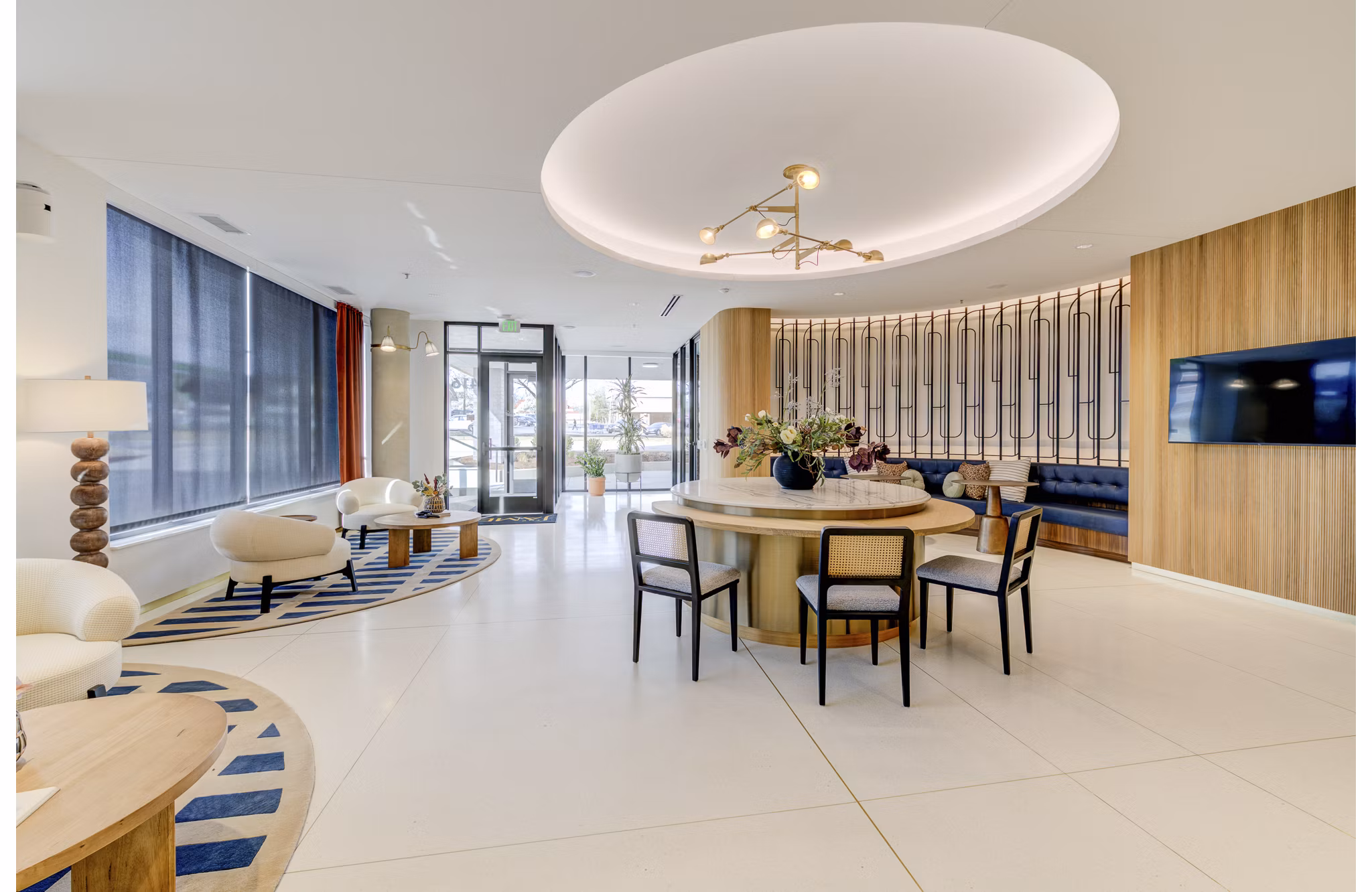 Clubhouse with modern design elements at The James Apartments
