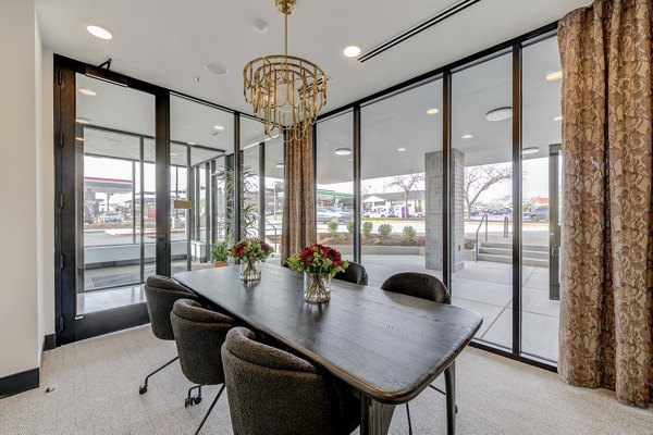 Meeting facility with modern design and spacious seating at The James Apartments, ideal for luxury gatherings and professional events