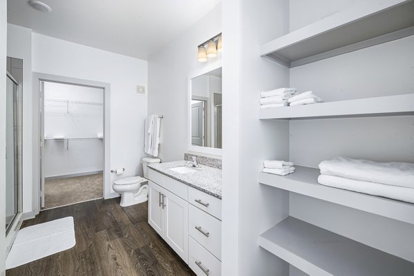 Luxurious bathroom with marble accents at Arlow at Blue Ridge Apartments