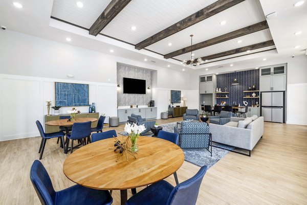 Elegant clubhouse with modern furnishings at Arlow at Blue Ridge Apartments, luxury living by Greystar in a scenic community