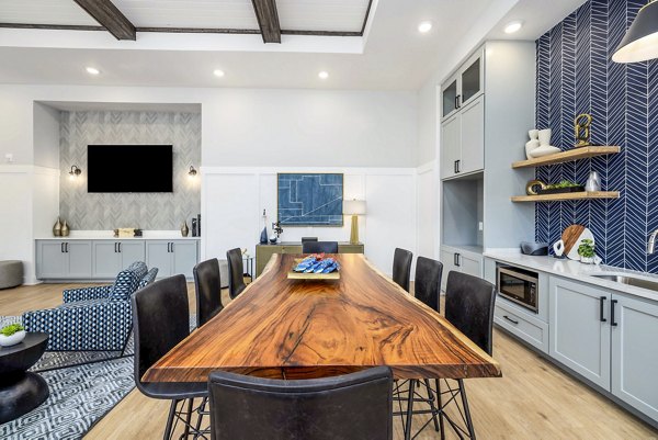 Elegant clubhouse featuring modern design and plush seating at Arlow at Blue Ridge Apartments