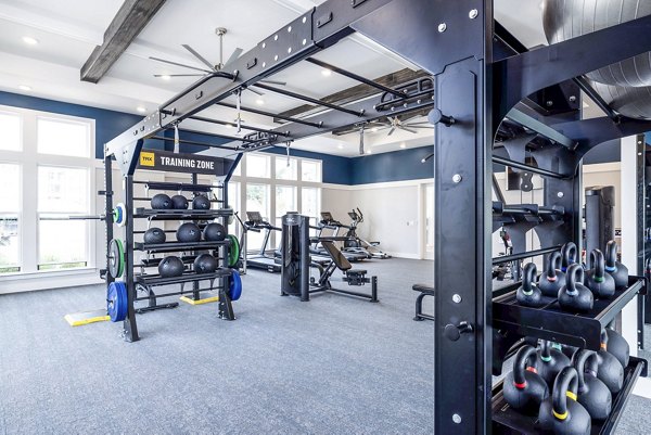 State-of-the-art fitness center with modern equipment at Arlow at Blue Ridge Apartments