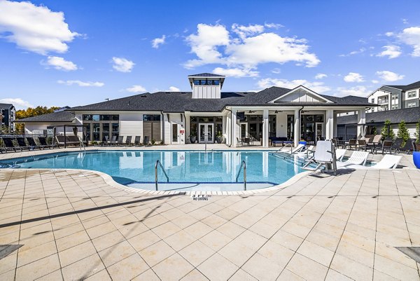 Sparkling outdoor pool at Arlow at Blue Ridge Apartments, ideal for relaxation and enjoyment