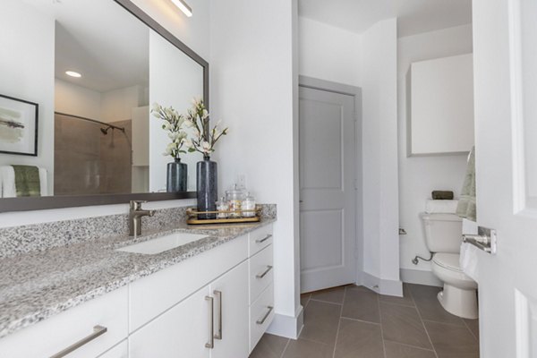 bathroom at The Madison at City Place Apartments