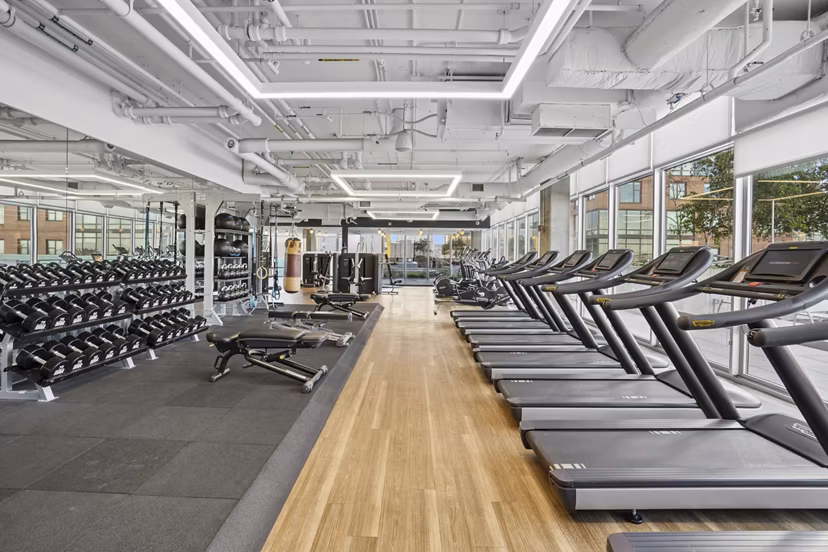 Spin studio with state-of-the-art equipment at Spoke Apartments