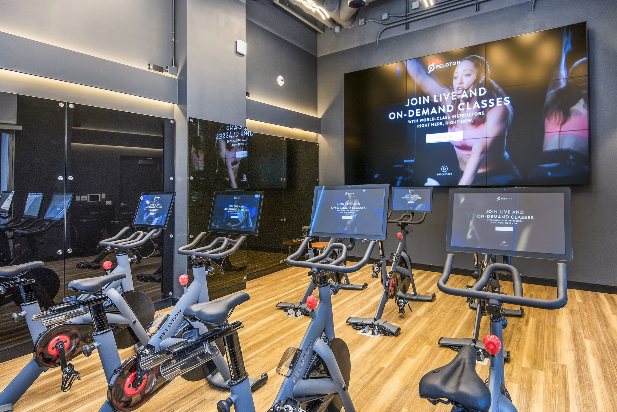 Spin studio with state-of-the-art equipment at Spoke Apartments