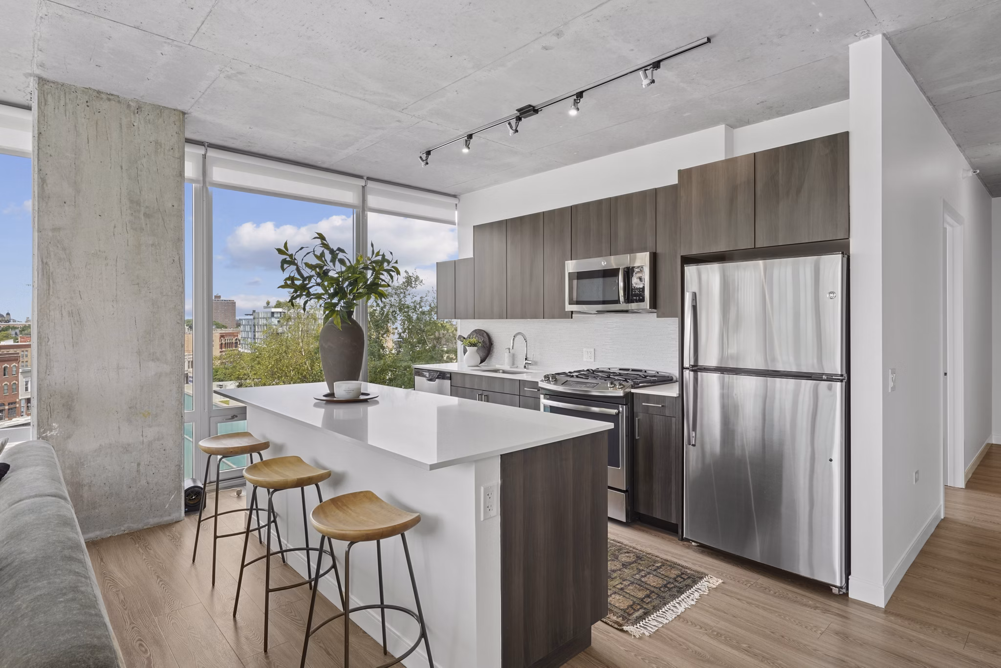 kitchen at Spoke Apartments