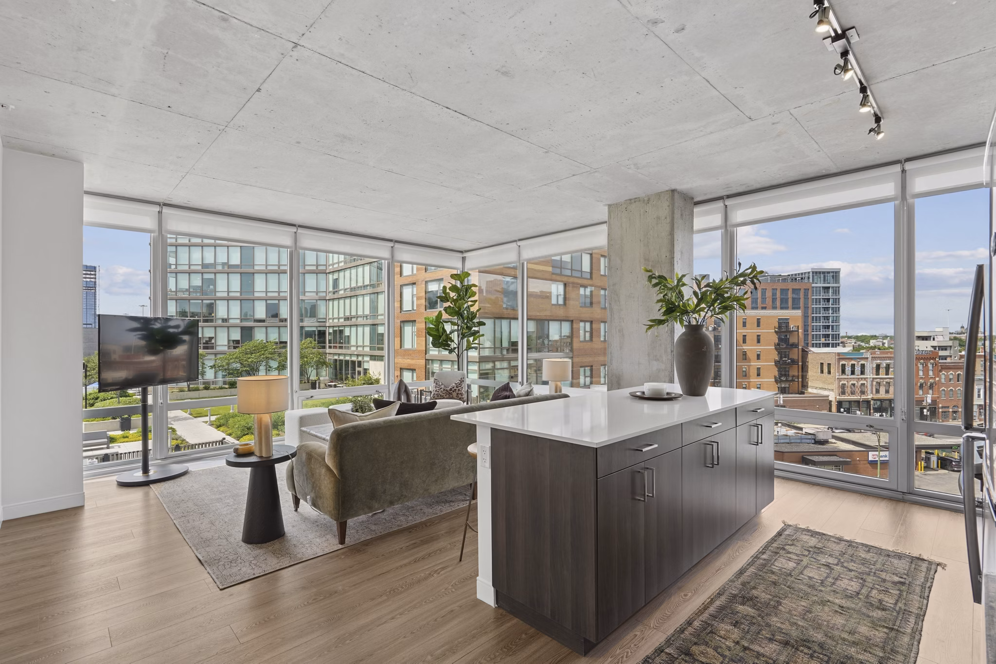 living room at Spoke Apartments