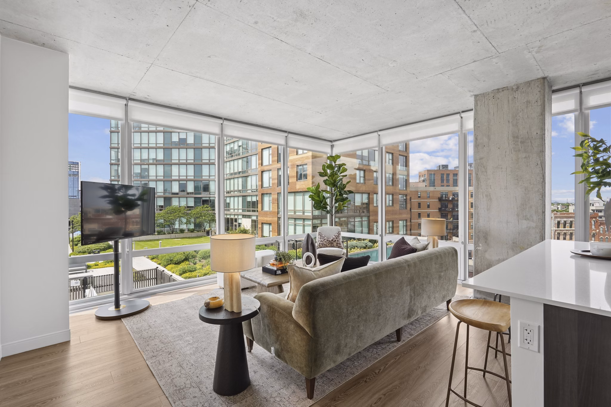 living room at Spoke Apartments