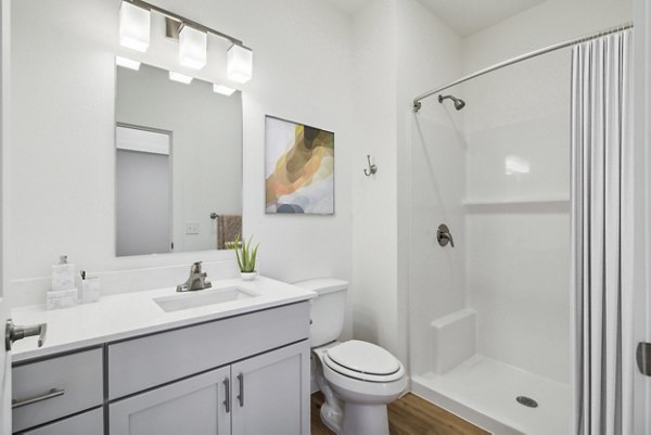 bathroom at Pure OKC Apartments